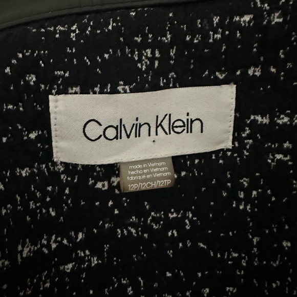 Calvin Klein Black Tweed Snap Button Black Lined Pockets Jacket P5027 - Picture 4 of 6